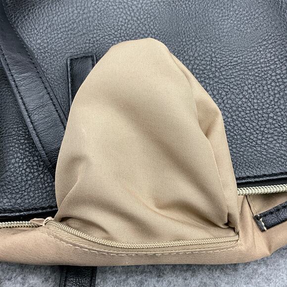 Relic Black Tan Pebbled Patchwork Faux Leather Boho Western Tote Purse - Picture 14 of 15